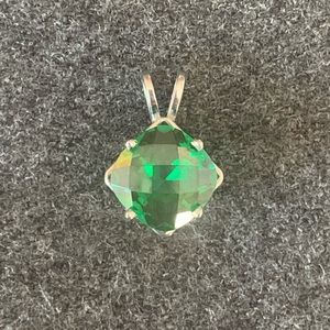 14k White Gold Tsavorite Pendant